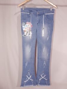 Light Blue Denim Jacket With print-1