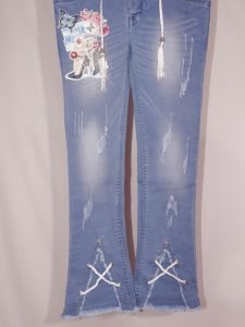 Light Blue Denim Jacket With print-2