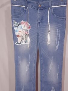 Light Blue Denim Jacket With print-3